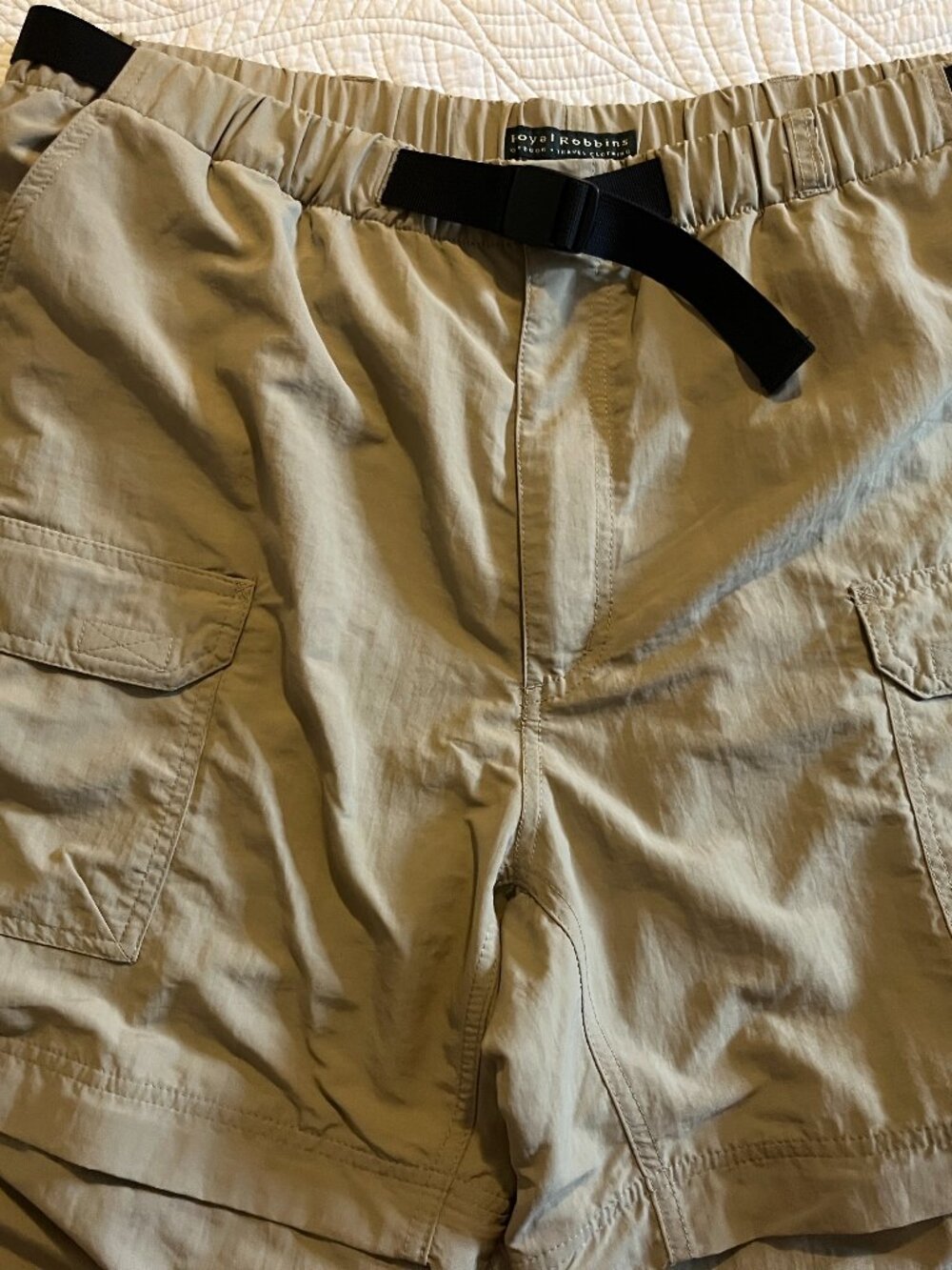 ROYAL ROBBINS MEN'S XL - LONG/34" NYLON CONVERTIBLE BELTED HIKIING PANTS